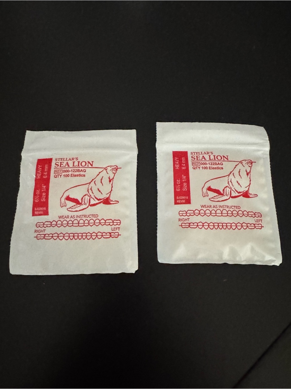 Wildlife Elastics American Orthodontics Sealion (2) Bags 6.5 Oz Size 1/4" Heavy